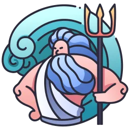 Ilustración mitológica de Poseidón