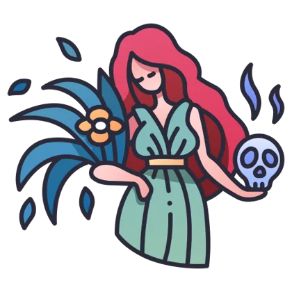 Ilustración mitológica de Perséfone